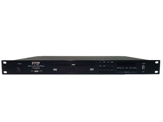 黒い1U高さエムピー・スリーDVD可聴周波プレーヤーAM FM DVDプレイヤー50HZ RS232