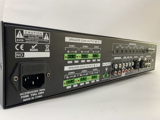 6*120W可聴周波マトリックスのアンプ6チャネルPaシステムは70dB S/Nの比率を置いた