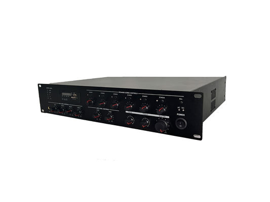 黒い可聴周波PAのミキサーのアンプ6の地帯240W
