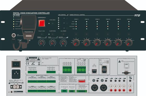 地帯のEvacのコントローラーの声の警報システムの作り付け500Wクラス- Dのアンプ